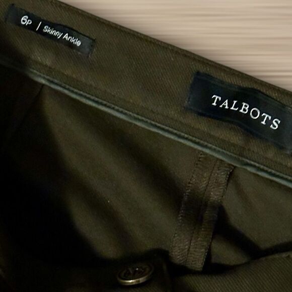 Talbots Skinny Ankle Pants Olive Green Size 6 Petite - Picture 4 of 7
